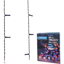 Premier Battery Powered 50 Rainbow LED Multi-Function Christmas String Light 5m - thumbnail 2