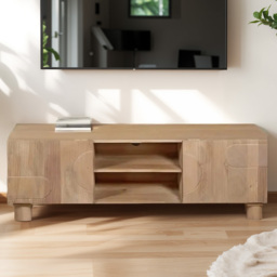 IH Design Ajmer 2 Door 2 Shelf Solid Wood TV Cabinet