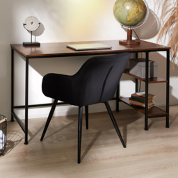 tectake Canton Dark Wood 2 Compartment Desk