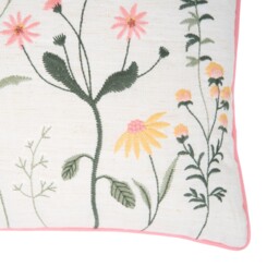 Posie Embroidered Cushion White - thumbnail 3