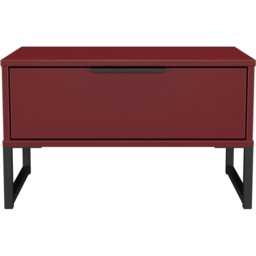 Crowndale Hong Kong Single Drawer Red Matt Wide Side Table Ready Assembled - thumbnail 3