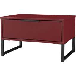Crowndale Hong Kong Single Drawer Red Matt Wide Side Table Ready Assembled - thumbnail 2
