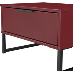 Crowndale Hong Kong Single Drawer Red Matt Wide Side Table Ready Assembled - thumbnail 4