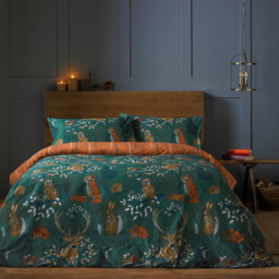 furn. Forest Fauna Double Emerald Duvet Set