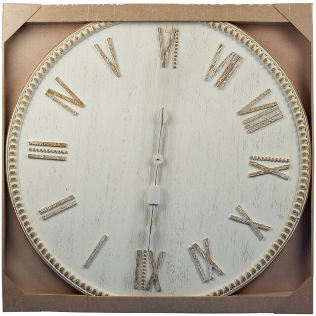 Natural Round Wooden Bohemia Wall Clock 80cm - image 1
