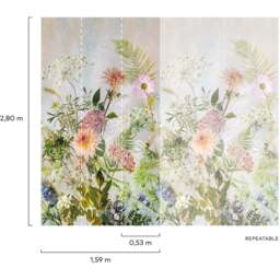 Grandeco Meadow Floral 3 Lane Wall Mural - thumbnail 4