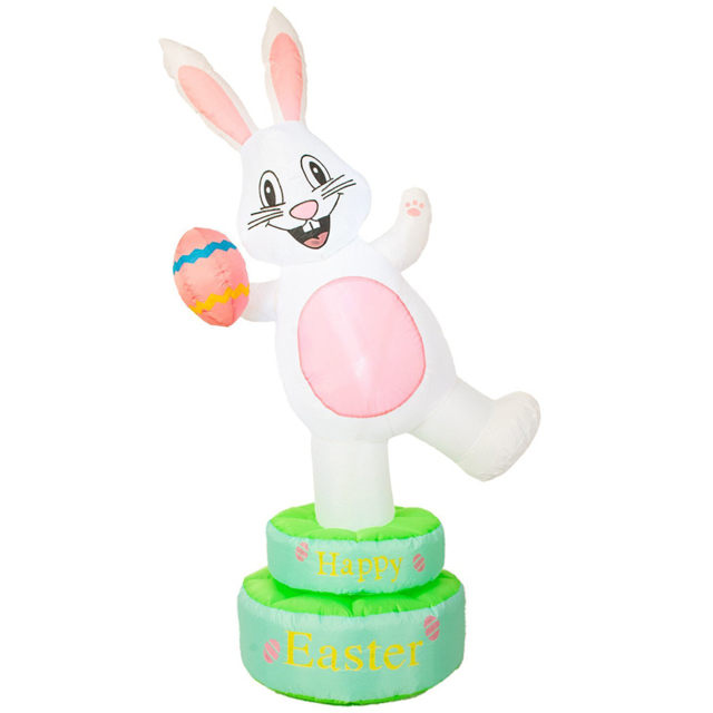 Rotating Easter Bunny Inflatable White - image 1