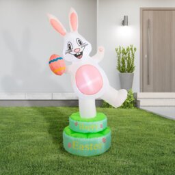 Rotating Easter Bunny Inflatable White - thumbnail 2
