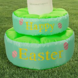 Rotating Easter Bunny Inflatable White - thumbnail 3