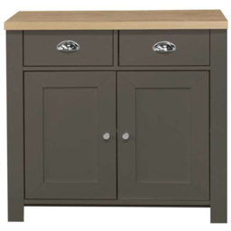 Birlea Highgate 2 Door 2 Drawer Dark Grey and Oak Sideboard - thumbnail 3