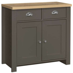 Birlea Highgate 2 Door 2 Drawer Dark Grey and Oak Sideboard - thumbnail 2