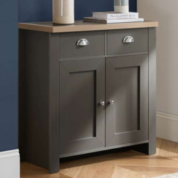Birlea Highgate 2 Door 2 Drawer Dark Grey and Oak Sideboard