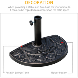 Outsunny Bronze Heavy Duty Half Round Parasol Base - thumbnail 4