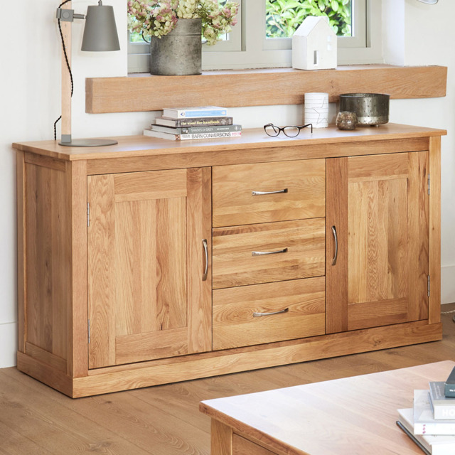 Baumhaus Mobel 2 Door 3 Drawer Oak Large Sideboard - image 1
