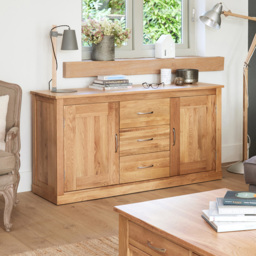 Baumhaus Mobel 2 Door 3 Drawer Oak Large Sideboard - thumbnail 3