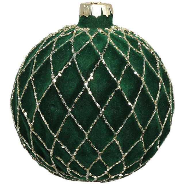Velvet Sparkle Green Bauble - image 1