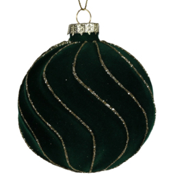 Velvet Sparkle Green Bauble - thumbnail 2