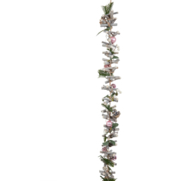 LED Blush Bauble Driftwood Garland - Pink - thumbnail 1