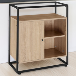 tectake Glass Tabletop Light Wood Oak Sonoma Coventry Sideboard