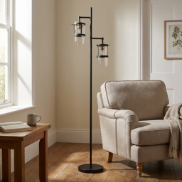 Paramount Black 2 Light Floor Lamp - thumbnail 4