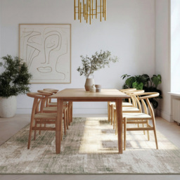Kukoon Oscar Jasper Flat Muted Green Abstract Rug 200 x 290cm - thumbnail 2