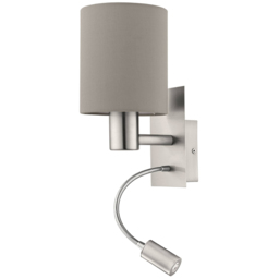 EGLO Pasteri Taupe Wall and Reading Light