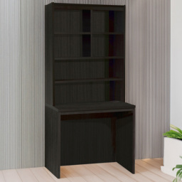 R White Cabinets Black 6 Shelf Home Office Desk - thumbnail 1