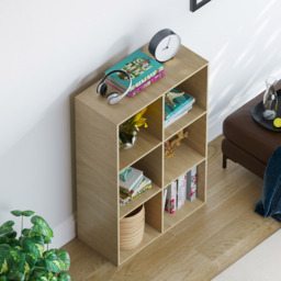 Vida Designs Durham 6 Shelf Oak Cube Storage Unit - thumbnail 4