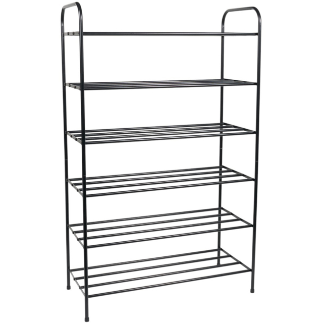 Argento 6 Tier Metal Shoe Rack Black - image 1