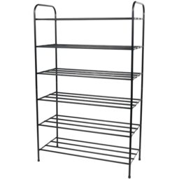 Argento 6 Tier Metal Shoe Rack Black - thumbnail 4