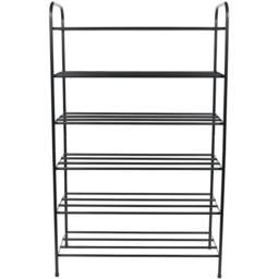 Argento 6 Tier Metal Shoe Rack Black - thumbnail 3
