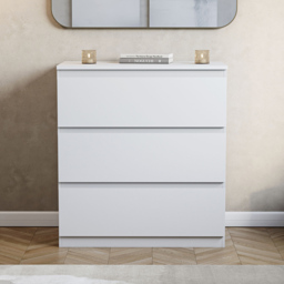 Vida Designs Denver 3 Drawer White Chest of Drawers - thumbnail 4