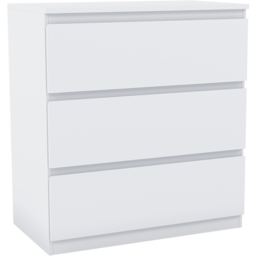 Vida Designs Denver 3 Drawer White Chest of Drawers - thumbnail 2
