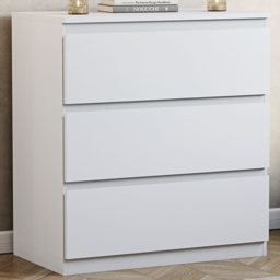Vida Designs Denver 3 Drawer White Chest of Drawers