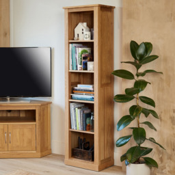 Baumhaus Mobel 5 Shelf Oak Narrow Bookcase