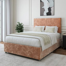 Bedmaster Small Double Mink Chenille Divan Base with Valencia Headboard