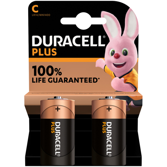 Duracell Plus Power C Battery 2 Pack