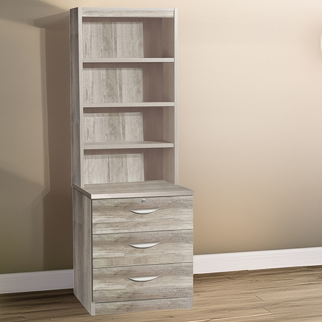 R White Cabinets Grey 3 Drawer 4 Shelf Storage Chest with Hutch - image 1