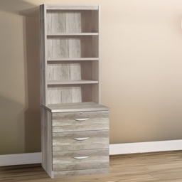 R White Cabinets Grey 3 Drawer 4 Shelf Storage Chest with Hutch - thumbnail 1