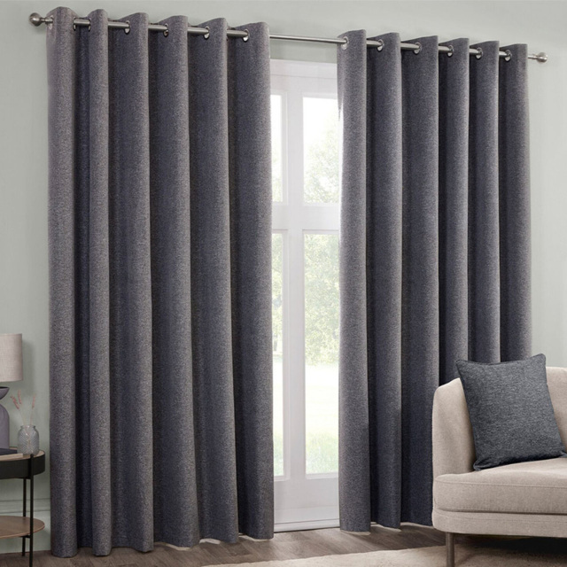 Dusk Eyelet Curtain Charcoal 137cm 168cm - image 1