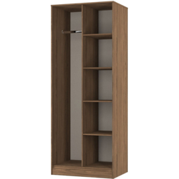 Crowndale Hong Kong 5 Shelf Carini Walnut Tall Open Wardrobe Ready Assembled - thumbnail 2