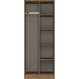 Crowndale Hong Kong 5 Shelf Carini Walnut Tall Open Wardrobe Ready Assembled - thumbnail 3