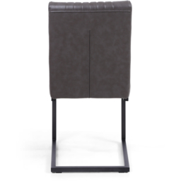 Archer Set of 2 Grey Leather Effect Dining Chair - thumbnail 3