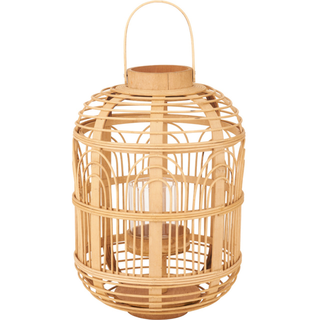 Pacific Lifestyle Glass and Natural Bamboo Small Lantern - image 1