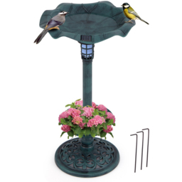 Costway Antique Solar Bird Bath and Feeder with LED - thumbnail 3