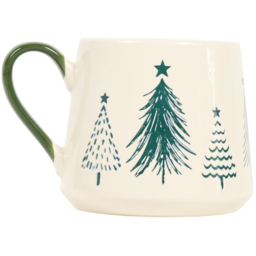 Cream Stoneware Christmas Tree Mug - thumbnail 2