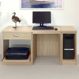 R White Cabinets SET-10-IN-ST Single Drawer Computer Desk Brown