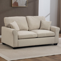Artemis Home Lewiston 2 Seater Beige Fabric Sofa Bed