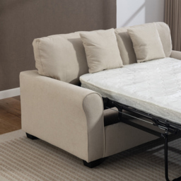 Artemis Home Lewiston 2 Seater Beige Fabric Sofa Bed - thumbnail 3