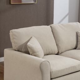 Artemis Home Lewiston 2 Seater Beige Fabric Sofa Bed - thumbnail 2